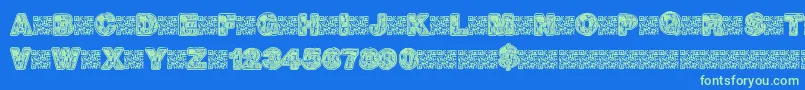 Hotrocks Font – Green Fonts on Blue Background