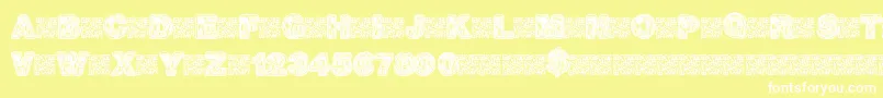 Hotrocks Font – White Fonts on Yellow Background