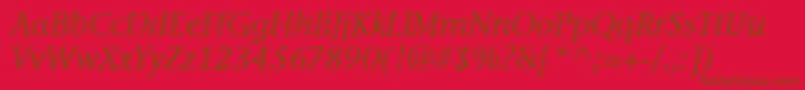 Czcionka StoneInfItcMediumItalic – brązowe czcionki na czerwonym tle