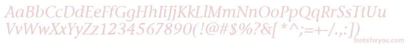 StoneInfItcMediumItalic-Schriftart – Rosa Schriften auf weißem Hintergrund