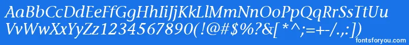 StoneInfItcMediumItalic Font – White Fonts on Blue Background
