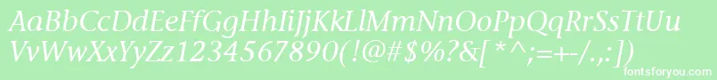 Шрифт StoneInfItcMediumItalic – белые шрифты на зелёном фоне
