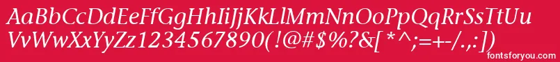 StoneInfItcMediumItalic Font – White Fonts on Red Background