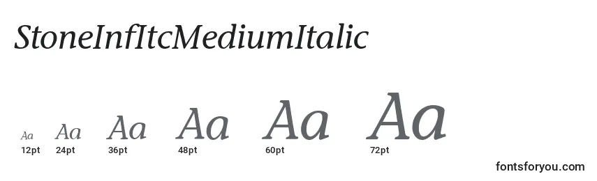 Размеры шрифта StoneInfItcMediumItalic