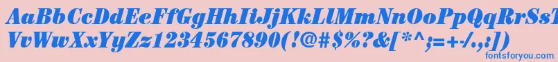 ItcCenturyLtUltraCondensedItalic Font – Blue Fonts on Pink Background