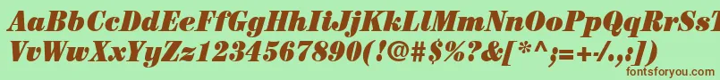 ItcCenturyLtUltraCondensedItalic Font – Brown Fonts on Green Background