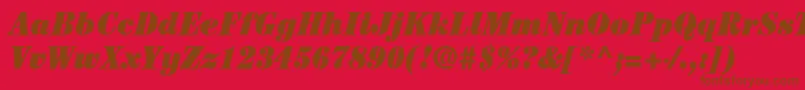 ItcCenturyLtUltraCondensedItalic Font – Brown Fonts on Red Background