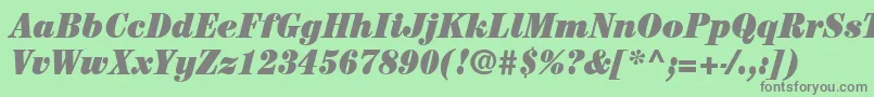 ItcCenturyLtUltraCondensedItalic Font – Gray Fonts on Green Background