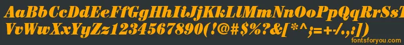 ItcCenturyLtUltraCondensedItalic Font – Orange Fonts on Black Background