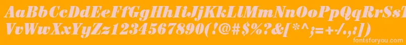 ItcCenturyLtUltraCondensedItalic Font – Pink Fonts on Orange Background