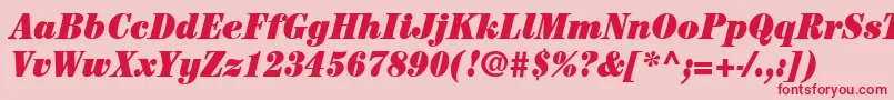 ItcCenturyLtUltraCondensedItalic Font – Red Fonts on Pink Background