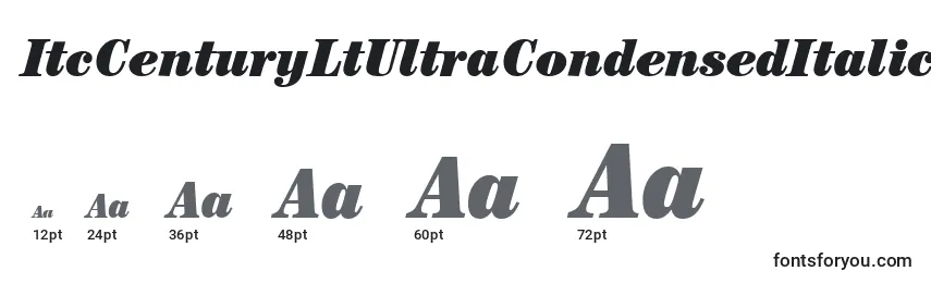 ItcCenturyLtUltraCondensedItalic Font Sizes