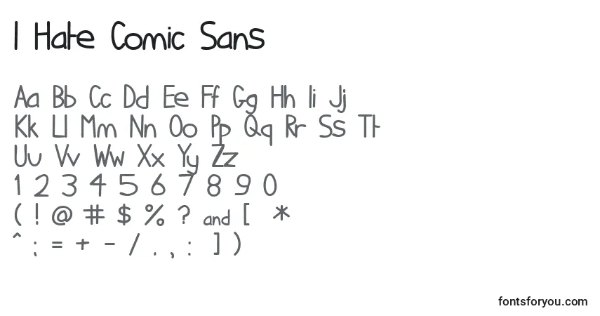 Czcionka I Hate Comic Sans – alfabet, cyfry, specjalne znaki