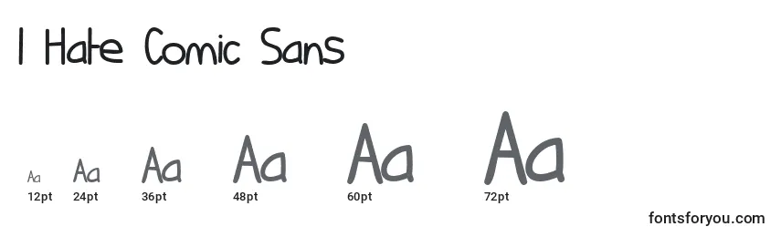 Размеры шрифта I Hate Comic Sans