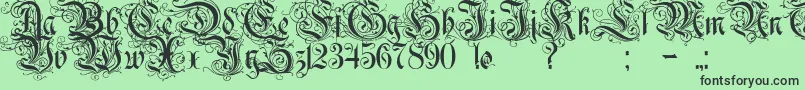 Rurintania Font – Black Fonts on Green Background