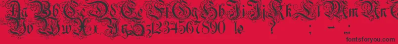 Rurintania Font – Black Fonts on Red Background