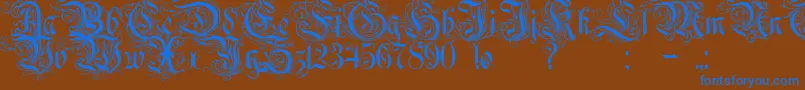 Rurintania Font – Blue Fonts on Brown Background