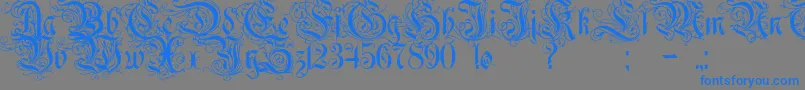 Rurintania-Schriftart – Blaue Schriften auf grauem Hintergrund
