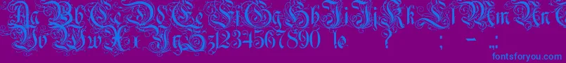 Rurintania Font – Blue Fonts on Purple Background