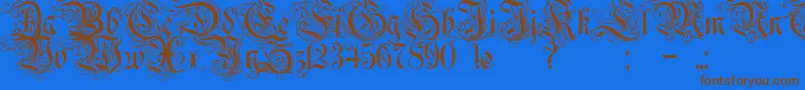 Rurintania Font – Brown Fonts on Blue Background