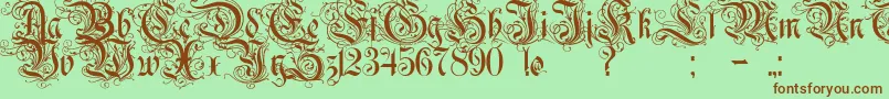 Rurintania Font – Brown Fonts on Green Background