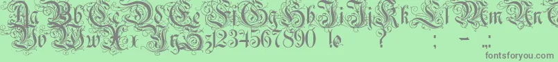 Rurintania Font – Gray Fonts on Green Background