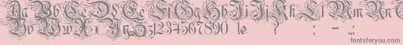 Rurintania-Schriftart – Graue Schriften auf rosa Hintergrund