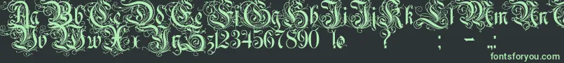 Rurintania Font – Green Fonts on Black Background