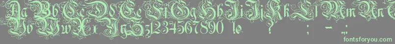 Rurintania Font – Green Fonts on Gray Background