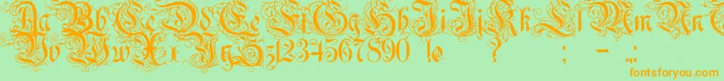 Rurintania Font – Orange Fonts on Green Background