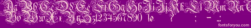 Rurintania Font – Pink Fonts on Purple Background