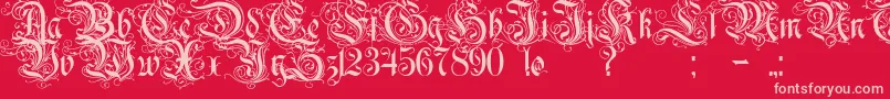 Rurintania Font – Pink Fonts on Red Background
