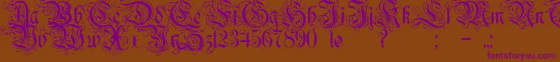 Rurintania Font – Purple Fonts on Brown Background