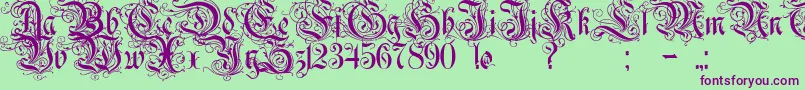 Rurintania Font – Purple Fonts on Green Background