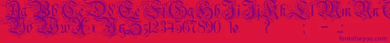 Rurintania Font – Purple Fonts on Red Background