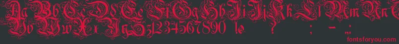 Rurintania Font – Red Fonts on Black Background