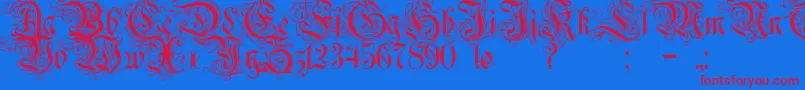 Rurintania Font – Red Fonts on Blue Background