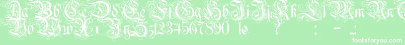 Rurintania Font – White Fonts on Green Background