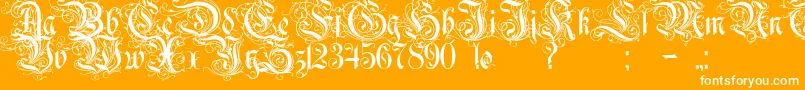 Rurintania Font – White Fonts on Orange Background