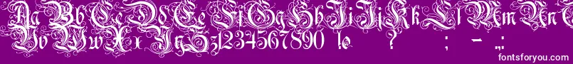 Rurintania Font – White Fonts on Purple Background