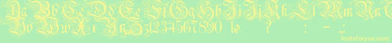 Rurintania Font – Yellow Fonts on Green Background
