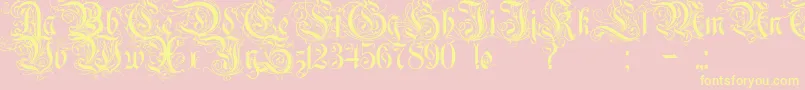 Rurintania Font – Yellow Fonts on Pink Background