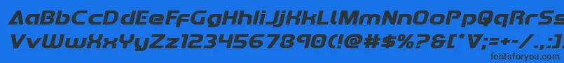 Redlineexpandital Font – Black Fonts on Blue Background