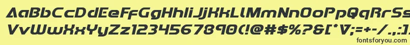 Redlineexpandital Font – Black Fonts on Yellow Background