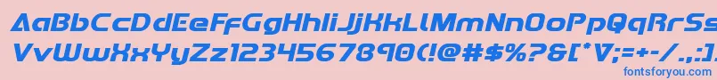 Redlineexpandital Font – Blue Fonts on Pink Background