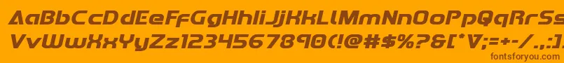 Redlineexpandital Font – Brown Fonts on Orange Background