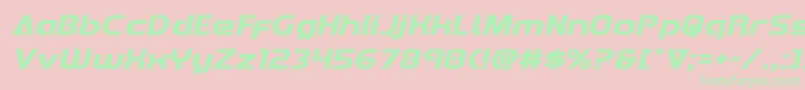 Redlineexpandital Font – Green Fonts on Pink Background