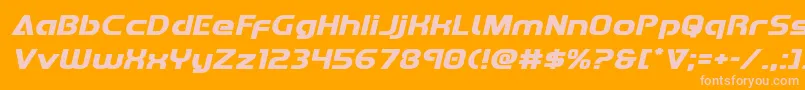 Redlineexpandital Font – Pink Fonts on Orange Background