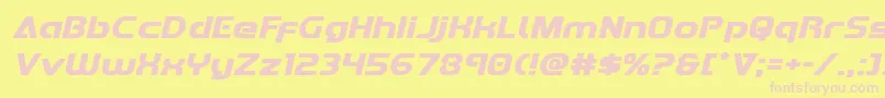 Redlineexpandital Font – Pink Fonts on Yellow Background