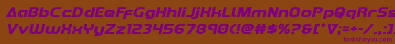 Redlineexpandital Font – Purple Fonts on Brown Background